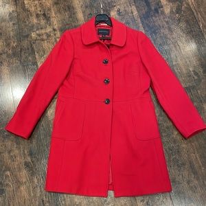 Banana Republic Red Wool Pea Coat